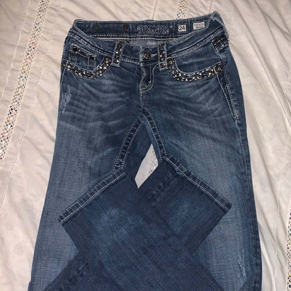 Miss Me, Low Rise, Dark Jeans!